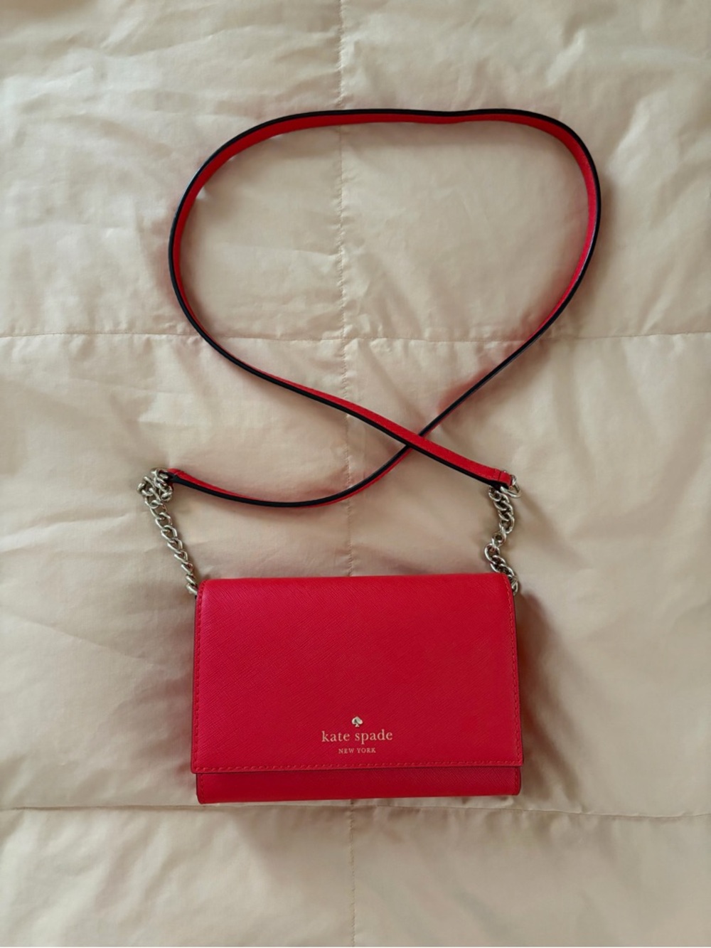 kate spade Small Red Crossbody Bag with Chain Strap